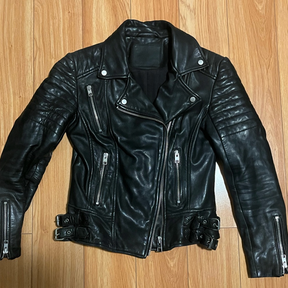 All saints leather biker jacket